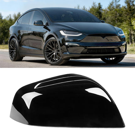 For Tesla Model X Mirror Cover Replacement 2016-2025, Right Passenger Side Clip-on Rear View Mirror Cover Cap for Tesla Model X Accessories 1054431-00-D (Black) | Jaronx