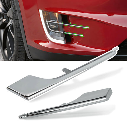 For Tesla Model X Fog Light Trim 2016-2021, 2 PCS Front Right Upper & Lower Fog Light Molding Strip Chrome Trim Replacement for Tesla Model X, Replace for 1049610-00-F 1049612-00-F| Jaronx