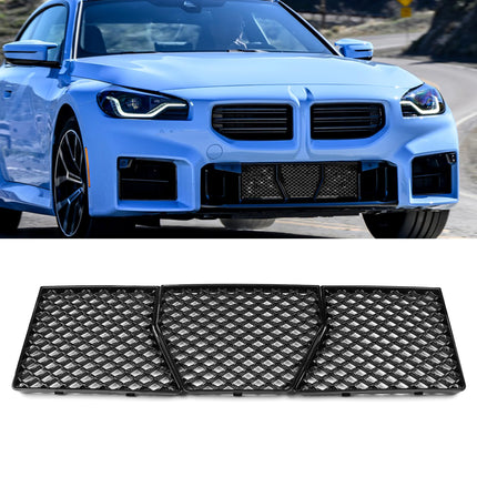 | BMW M2 G87 Front Bumper Grille Guard 2023-2025 | 3PC Glossy Black Mesh Kit