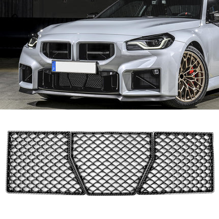 For BMW M2 Front Bumper Lower Grille Mesh Guard 2023 2024 2025, 3 PCS Center Lower Bumper Mesh Grill Guards Replacement Compatible with BMW G87 M2 Accessories (Carbon Fiber Pattern) | Jaronx