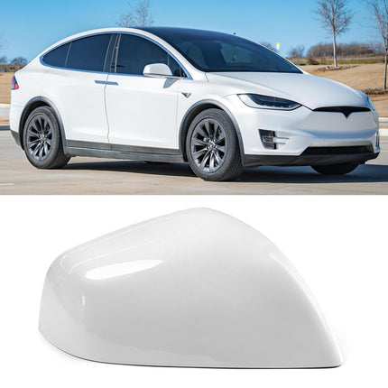 For Tesla Model X Mirror Cover Replacement 2016-2025, Right Passenger Side Clip-on Rear View Mirror Cover Cap for Tesla Model X Accessories 1054431-11-D (White) | Jaronx