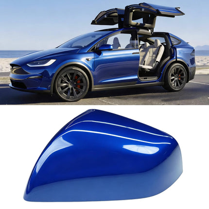 For Tesla Model X Mirror Cover Replacement 2016-2025 Left Driver,Clip-on Rear View Side Mirror Cover Cap for Tesla Model X Accessories 1054430-00-D(Blue)| Jaronx
