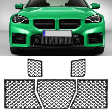 For BMW M2 G87 Front Bumper Lower Grille Mesh Guard 2023 2024 2025, 5 PCS Carbon Fiber Pattern Center Lower Bumper Mesh Grille Kit  | Jaronx