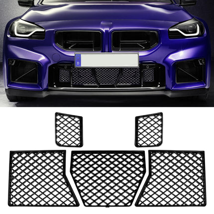 For BMW M2 G87 Front Bumper Grille Guard 2023-2025 | 5PC Glossy Black Mesh Kit | Jaronx