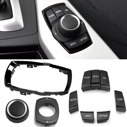 For BMW iDrive Button Replacement 10PCS | Multimedia iDrive Controler Button Kit Set for 1'F20/2'F22/3'F30 F31/4'F32 F33/X1 F48/X3 F25/X4 F26/X5 F15/X6 F16 Series| Jaronx