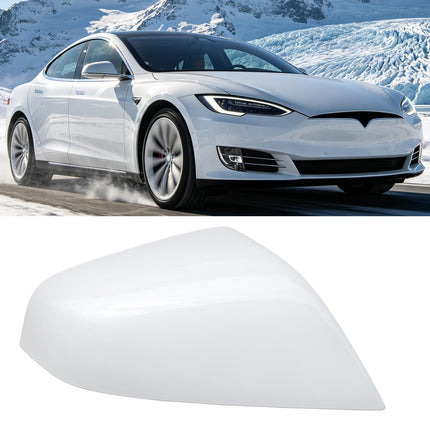 For Tesla Model S Mirror Cover Replacement 2014-2025,Right Passenger Side Clip-on Rear View Mirror Cover Cap for Tesla Model S Accessories 1010104-00-A (White,NOT FIT MODEL X)| Jaronx