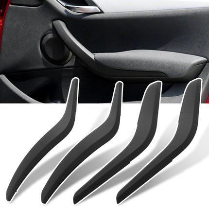 For BMW X1 Door Handle Cover Replacement for X1 E84 2008-2015, 4PCS Driver & Passenger Side Interior Door Grab Handle Trim Cover (Black)| Jaronx