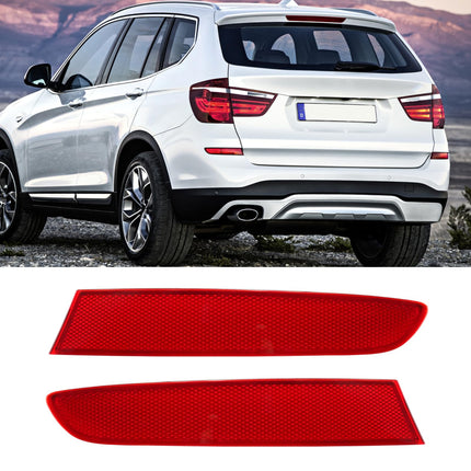 For BMW Rear Bumper Reflector for X3 F25 LCI 2015-2016, Left & Right Rear Bumper Red Marker Lights Lens Trim,Tail Reflector Light Replacement for BMW X3 63257352209 63257352210| Jaronx
