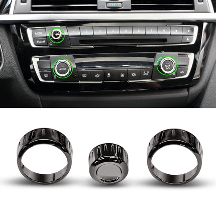 Gun-Finish BMW AC Knob Rings & Volume Button Cover | Jaronx