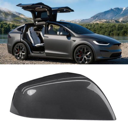 For Tesla Model X Mirror Cover Replacement 2016-2025, Right Passenger Side Clip-on Rear View Mirror Cover Cap for Tesla Model X Accessories 1054431-00-D (Midnight Silver)| Jaronx