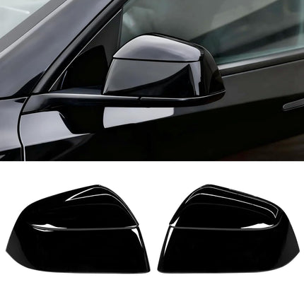 For Tesla Model Y Juniper Mirror Cover Replacement 2020-2026, Left Driver Right Passenger Side Clip-on Rear View Mirror Cover Cap for Tesla Model Y Juniper Accessories (Solid Black)| Jaronx