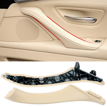 BMW 5 Series F10/F11 2010-2016 Right Interior Door Handle (Leather, Beige) | Jaronx