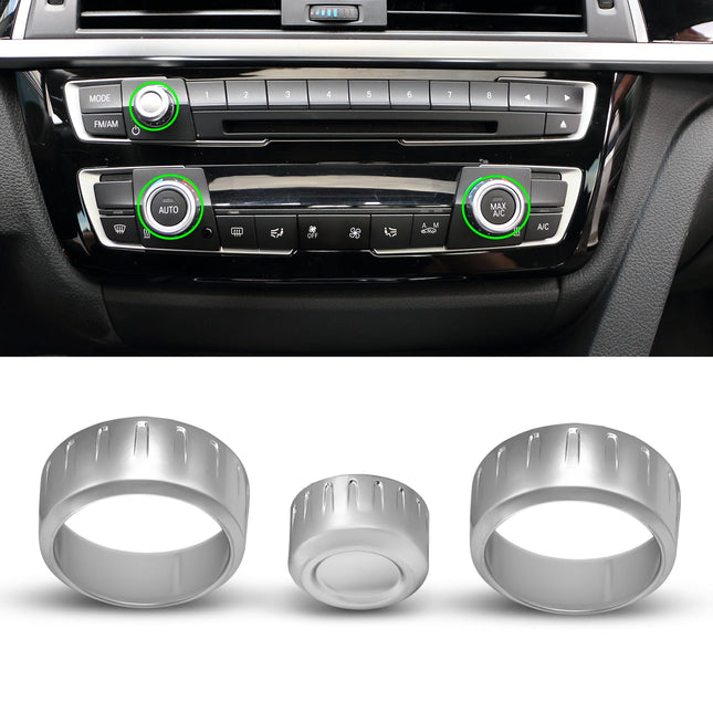 Chrome BMW AC Knob Rings & Volume Button Cover | Jaronx