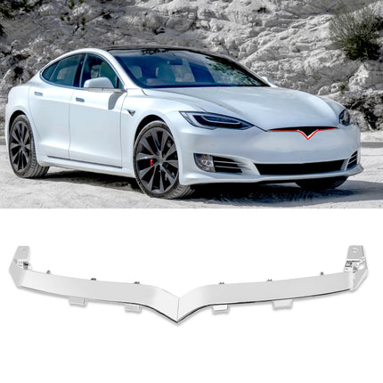 Tesla Model S Front Bumper Upper Grille Chrome