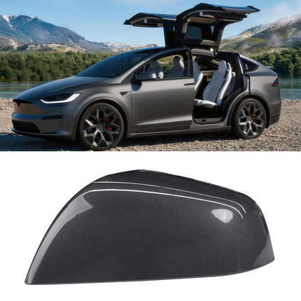 For Tesla Model X Mirror Cover Replacement 2016-2025, Left Driver Side Clip-on Rear View Mirror Cover Cap for Tesla Model X Accessories 1054430-00-D (Midnight Silver)| Jaronx
