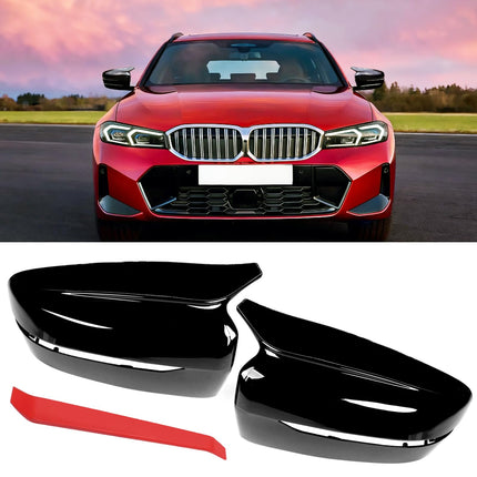 For Glossy Black BMW Mirror Caps – G20/G22/G30/G11/G14 Clip-On Horn Cover 2Pcs| Jaronx