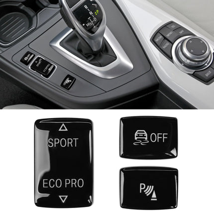 For BMW Glossy Black Gear Mode Button Cover 2012-19 F20-F36 | 3PCS  | Jaronx