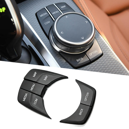 For BMW 5’G30/6'GT G32/7'G11/X3 G01/X4 G02 iDrive Button Replacement,5PCS Multimedia iDrive Controler Button for 5’G30 2017-2022/6'G32 2017-2024/7'G11 2016-2022/X3 2017-2021/X4 2018-2021(Black)| Jaronx