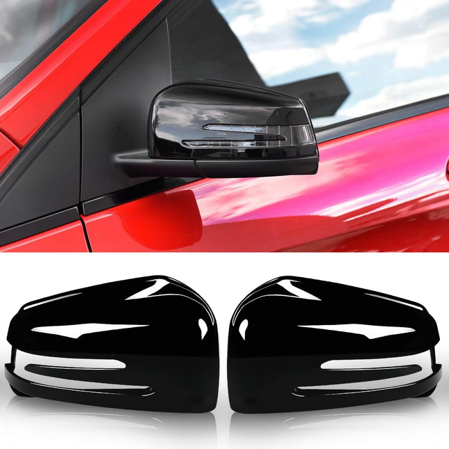 Mercedes Benz Mirror Cover Replacement, C-Class W204/E-Class W212/S W221/GLK X204/GLA X156, Left/Right Side View Mirror Cap, Black | Jaronx