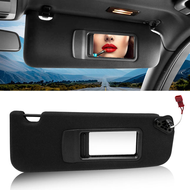 For BMW E90/E91/E84 Sun Visor Right 2005-15 w/ Mirror 51167252010(Black)| Jaronx