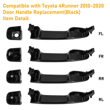 Toyota 4Runner (2010-2020) Smooth Black Exterior Door Handle Set | 4PCS| Jaronx