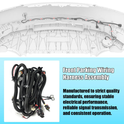 For Tesla Model 3 Front Bumper Parking Wiring Harness 2017-2020, Front Bumper Park Sensor Wiring Harness Replacement for Tesla Model 3, Replace for 106795801G 1067958-01-G| Jaronx