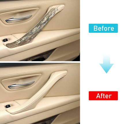 BMW 5 Series F10/F11 2010-2016 Left Rear Door Handle (Leather, Beige) | Jaronx