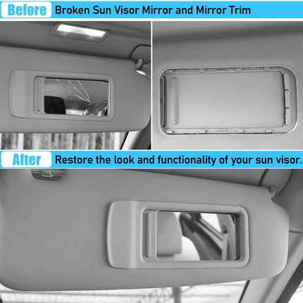 BMW 5 Series F10/F11 2010-2016 Right Sun Visor (with Mirror, Gray) | Jaronx