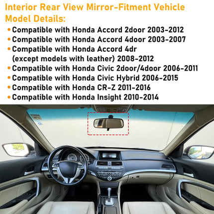 Honda Rearview Mirror for Accord (1998-2013), Civic (2006-2011), Odyssey (2000-2004), Pilot (2002-2008)| Jaronx