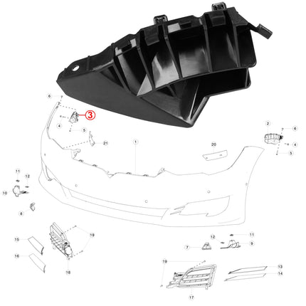 Tesla Model S Right Front Bumper Bracket 2012-2020 | 1095496-00-A | Jaronx