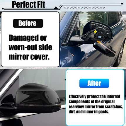 For BMW Mirror Cover Replacement X3 G01/X4 G02/X5 G05/X6 G06/X7 G07 | Left Driver Side Clip-on Rear View Mirror Cover Cap for BMW Accessories 51168496623 (Glossy Black)| Jaronx