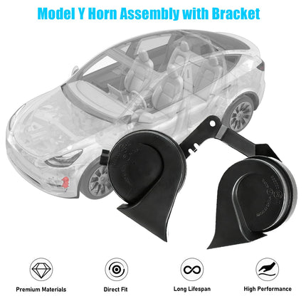For Tesla Model Y Horn Assembly with Bracket 2020-2024 | 1507242-00-B Dual Tone Snail for Tesla Model Y Accessories, Horn High Low Tone Horn Replacement| Jaronx