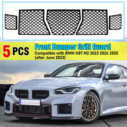 For BMW M2 G87 Front Bumper Grille Guard 2023-2025 | 5PC Glossy Black Mesh Kit | Jaronx