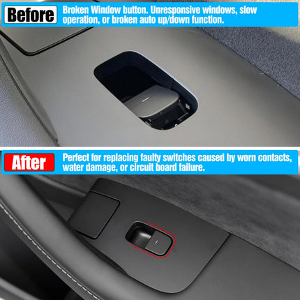 For Tesla Window Switch Model 3 2021-2024/ Model Y 2020-2024, Front Right Passenger Side/Rear Door Power Window Control Switch Replace for 1081038-02-F, 1081038-02-E (Matte Black)| Jaronx