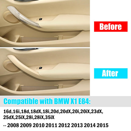 For BMW X1 Door Handle Cover Replacement for X1 E84 2008-2015, 4PCS Driver & Passenger Side Interior Door Grab Handle Trim Cover (Beige)| Jaronx