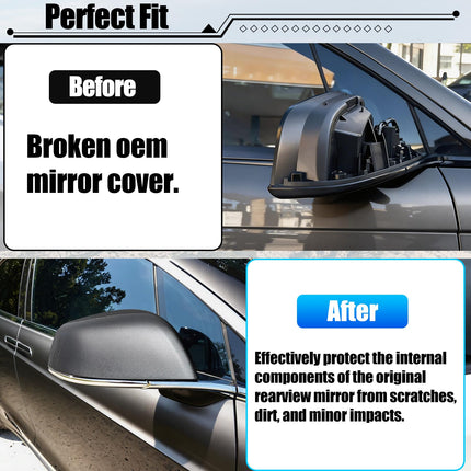 For Tesla Model X Mirror Cover Replacement 2016-2025, Right Passenger Side Clip-on Rear View Mirror Cover Cap for Tesla Model X Accessories 1054431-00-D (Midnight Silver)| Jaronx