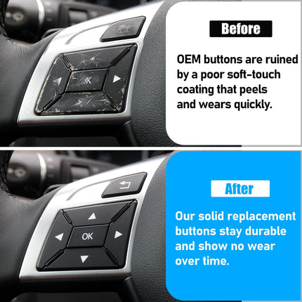 For Mercedes Benz Steering Wheel Buttons Replacement ML GL G W166,ML W166 2012-2015/GL W166 2013-2015/G W463 2013-2018 Steering Wheel Button Cover Replacement for Mercedes Benz (Black)| Jaronx