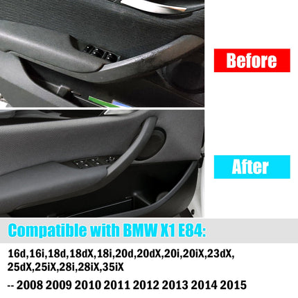 For BMW X1 Door Handle Cover Replacement for X1 E84 2008-2015, 4PCS Driver & Passenger Side Interior Door Grab Handle Trim Cover (Black)| Jaronx