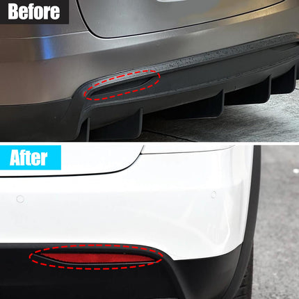 Tesla Model X Rear Bumper Reflector 2016-2023, Left & Right Rear Bumper Tail Reflector, Red Marker Lights Lens Trim for Tesla Model X Accessories 1034343-00-C, 1034342-00-C| Jaronx