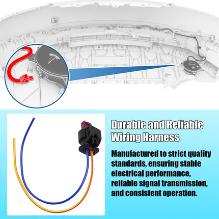 For Tesla Pedestrian Warning Speaker Connector Harness Model 3 2017-2023 Model Y 2019-2024, Pedestrian Warning System Wiring PWS Connector for Tesla Model 3/Y, Fit for 1299965-00-A| Jaronx
