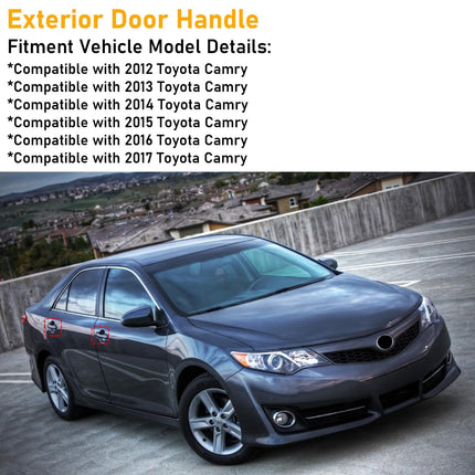 2012-2017 Toyota Camry 4-Pack Exterior Door Handles,Smooth Black| Jaronx