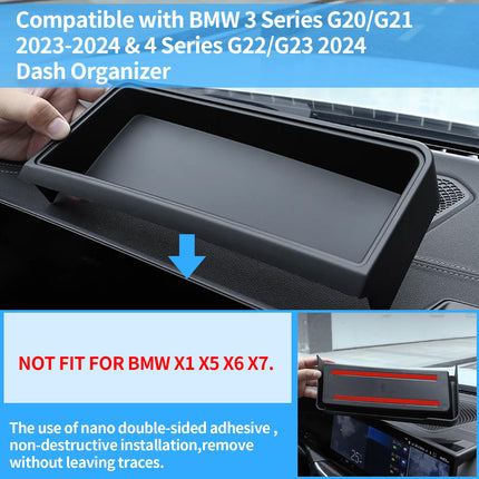 BMW 3/4 Series Center Console Organizer | Behind 12.3" Screen | Matte Black | Jaronx