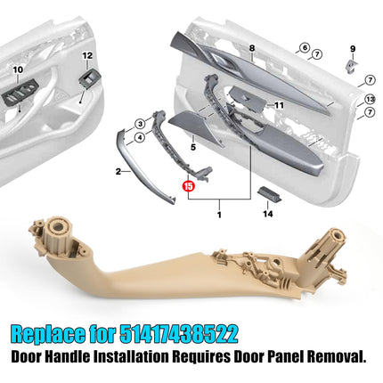 For BMW 5 Series G30/G31/F90 Front Right Door Pull Handle Beige 2017-2022,Replacement 51417438522|Jaronx