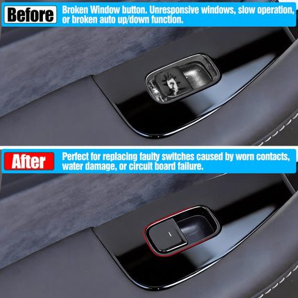 For Tesla Model 3 Window Switch 2017-2020, Front Right Passenger Side/Rear Door Power Window Control Switch Replace for 1081038-01-F, 1081038-01-E (Glossy Black)| Jaronx