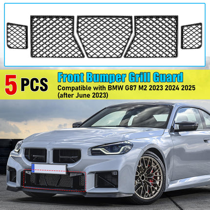 For BMW M2 G87 Front Bumper Lower Grille Mesh Guard 2023 2024 2025, 5 PCS Carbon Fiber Pattern Center Lower Bumper Mesh Grille Kit  | Jaronx