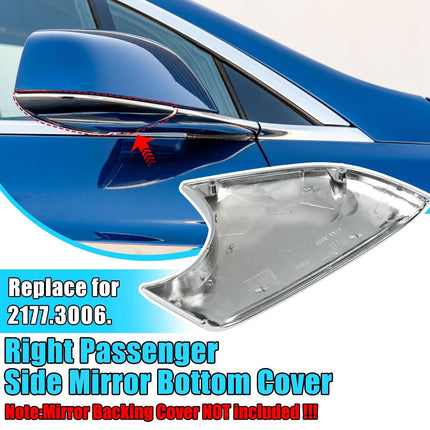 For Tesla Model X Side Mirror Bottom Cover 2016-2025, Right Passenger Side Chrome Rearview Mirror Lower Base Covers Replacement for Tesla Model X Accessories 2177.3006 | Jaronx