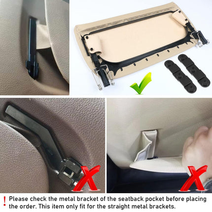 For BMW Seat Back Pocket Cover, Genuine Leather Back Seat Pocket Panel Covers Backrest Replacement Compatible with BMW 5 Series F10 F11 F07, 7 Series F01 F02 (Beige)| Jaronx