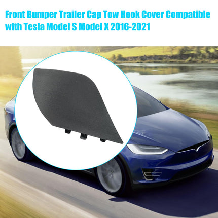 Tesla Model S/X 2016-2021 Front Bumper Trailer Hook Cover (Black) | Jaronx