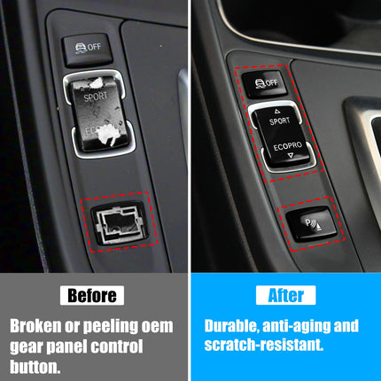 For BMW Glossy Black Gear Mode Button Cover 2012-19 F20-F36 | 3PCS  | Jaronx