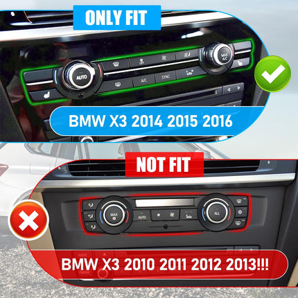 For BMW Climate AC Buttons X3 F25 2014-2016/X4 F26 2014-2017 11PCS,A/C Climate Control Air Conditioning Panel Switch Buttons Replacement Compatible with BMW X3 F25/X4 F26 fit for 64116825513| Jaronx